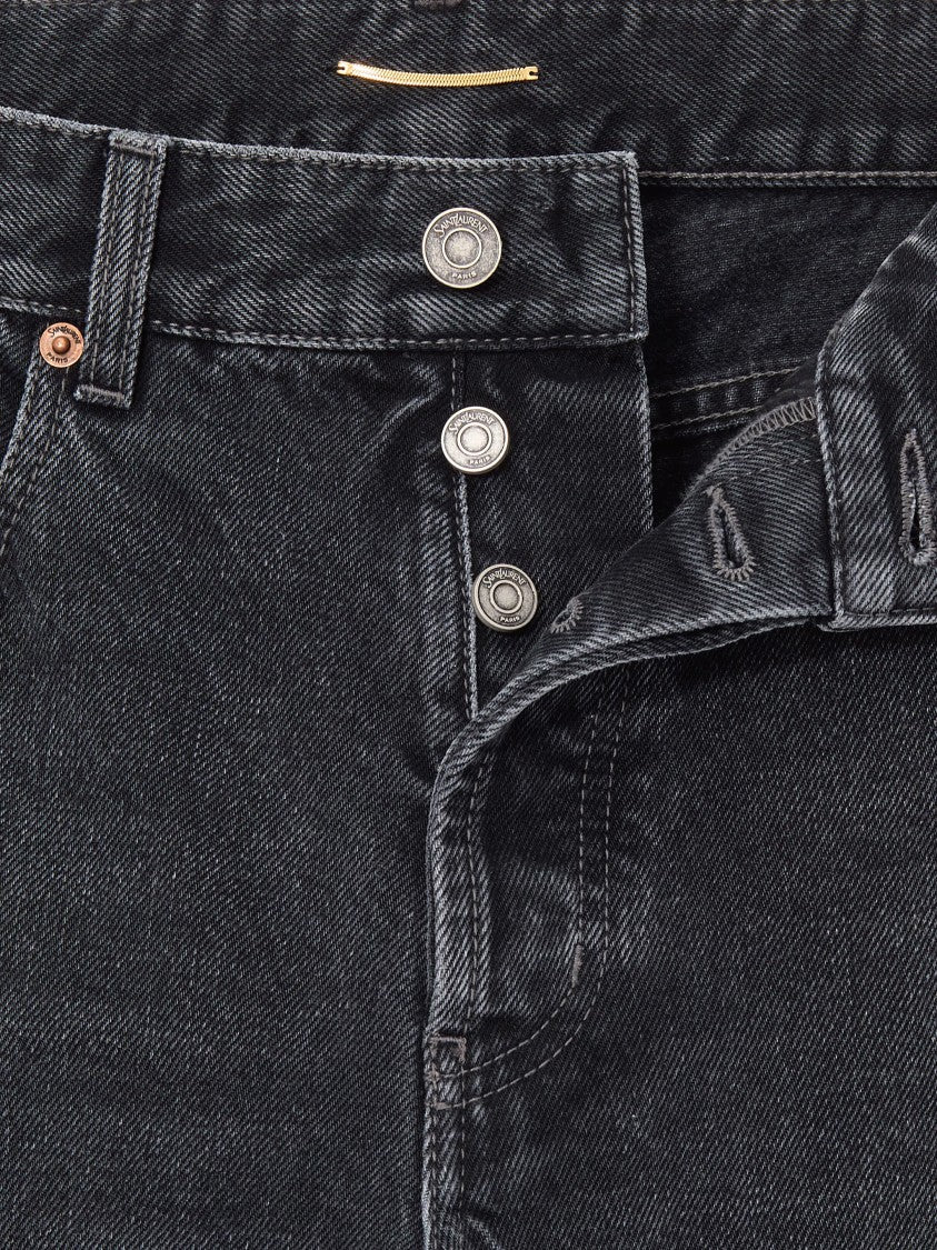 Saint Laurent Dark Charcoal Jeans Dritti Jeans