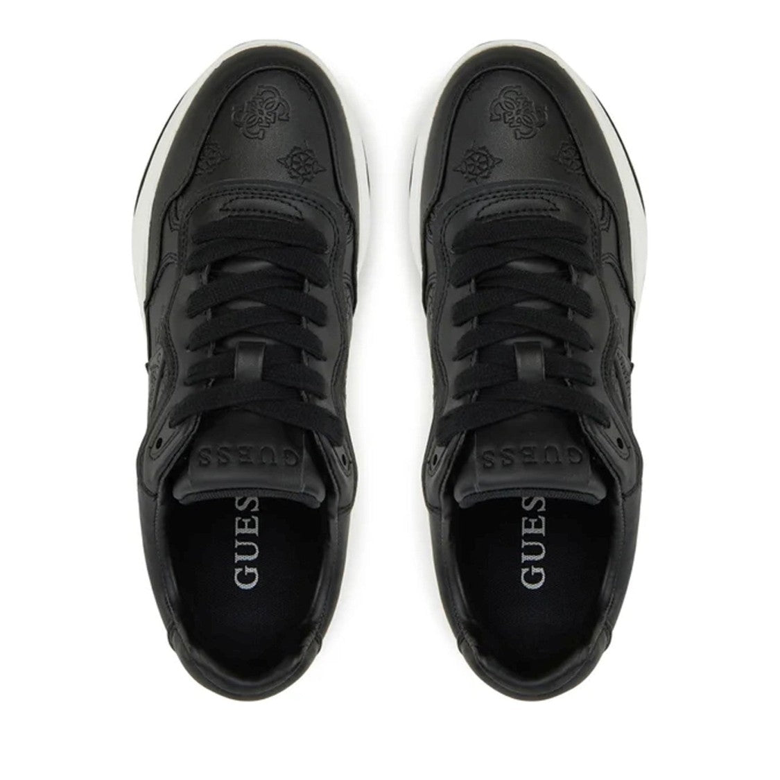 Guess Black Happy Embossed Logo Chunky Sneakers
