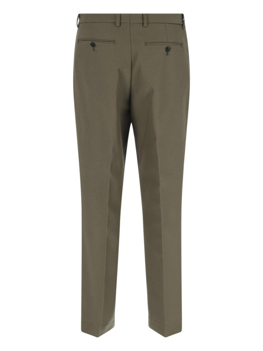 Be Able Brown Tailored Cotton Straight-Leg Pants