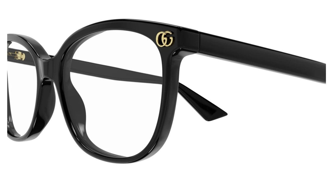 Gucci Black Gold Accents Oversized Round Frame Eyeglasses