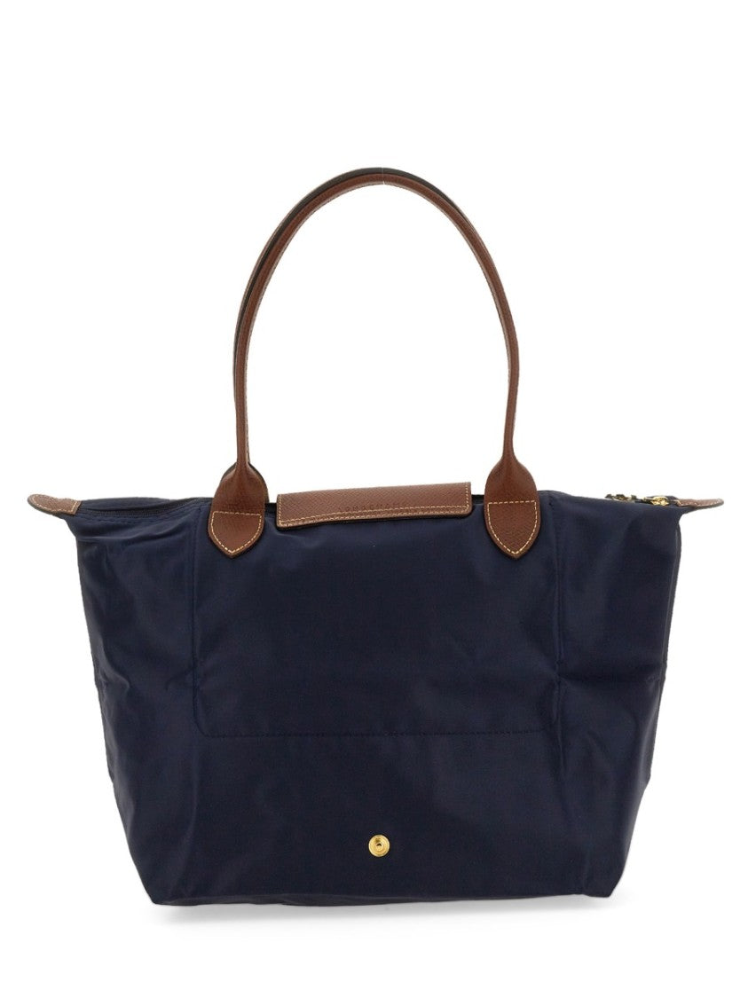 Longchamp Le Pliage Original Medium Leather-Accent Tote Bag
