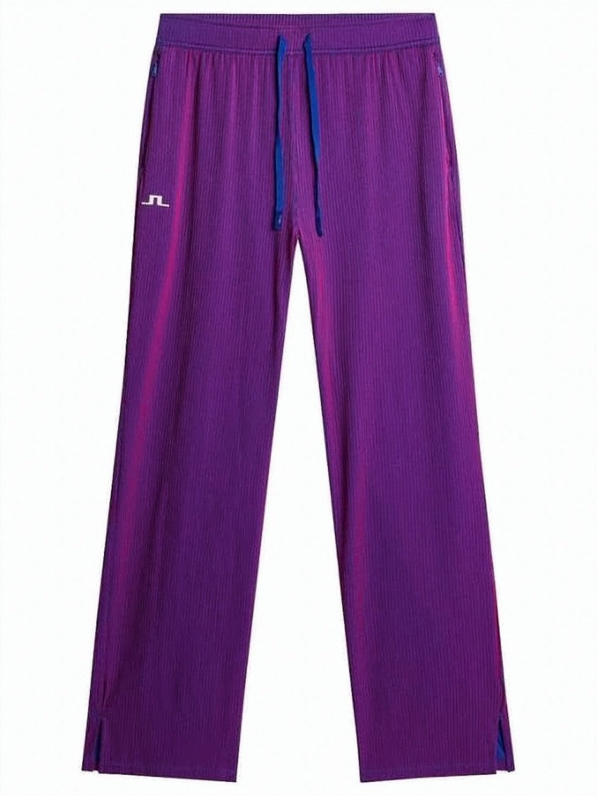 J Lindeberg Ribbed Textured Straight Pants With Adjustable Waistband