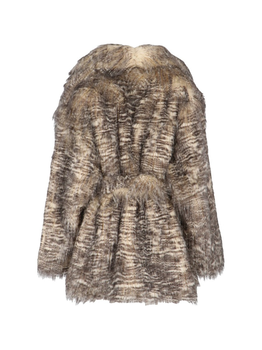 Entire Studios Textured Faux Fur Jacket With Striped Pattern