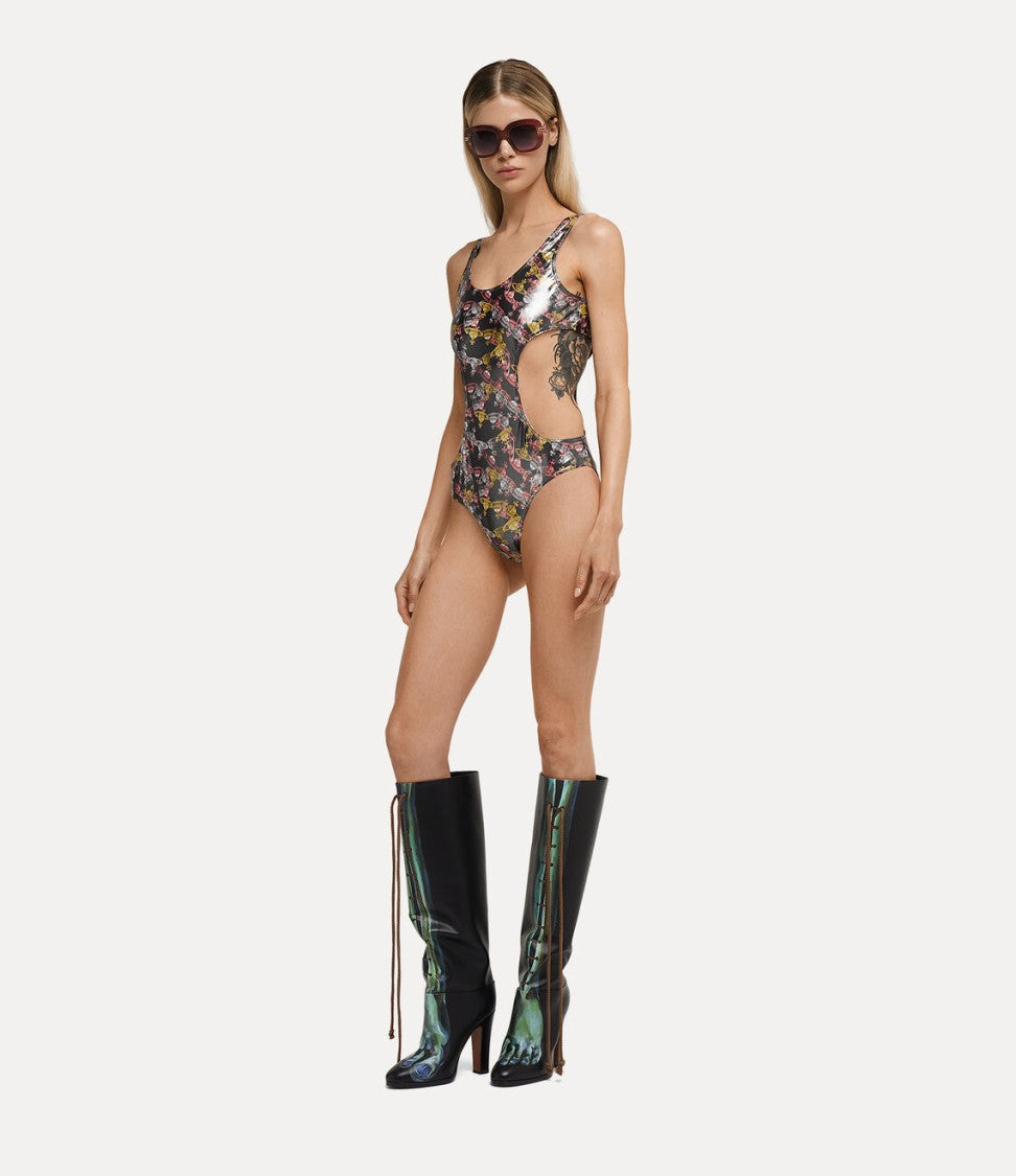 Vivienne Westwood Cut-Out Detail Crazy Orb One Piece Swimsuit