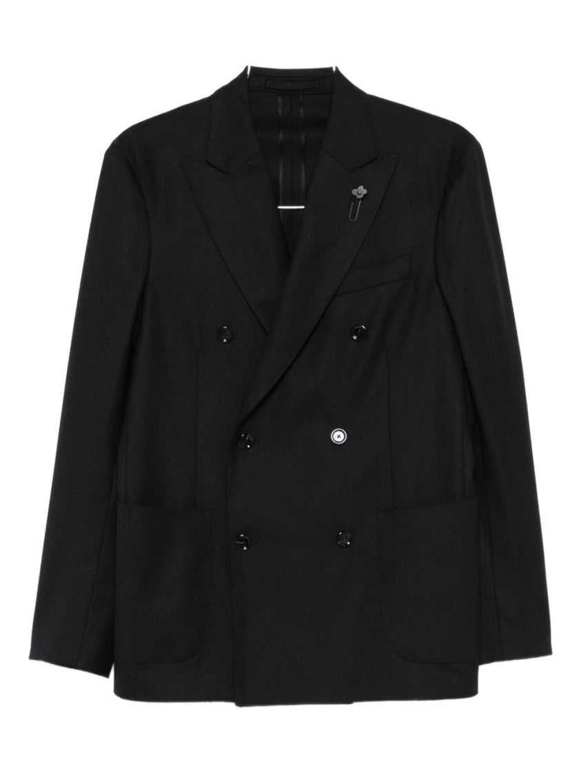 Lardini Double-Breasted Virgin Wool Blend Suit