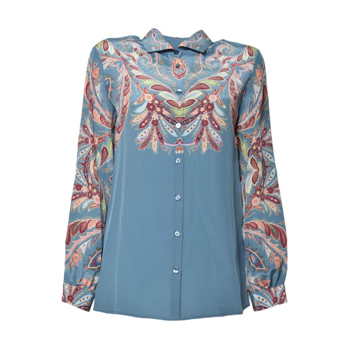 Etro Intricate Paisley And Floral Blouse With Classic Collar