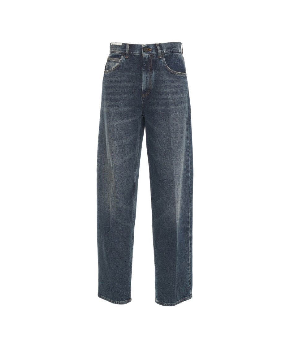 Pt Torino Straight-Leg Blue Jeans With Mid-Rise Waist And Five-Pocket Design
