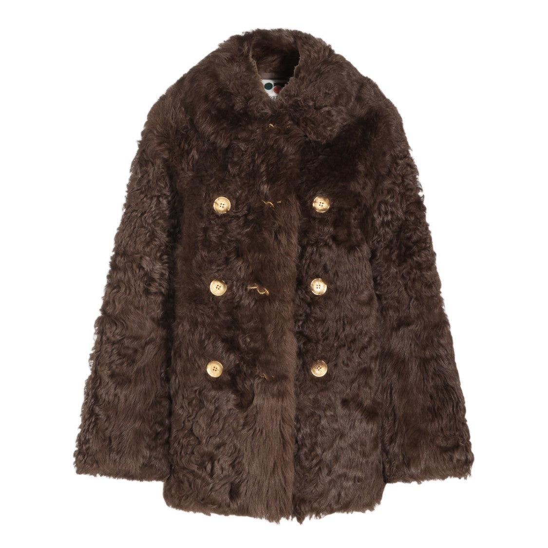 Ports 1961 Textured Faux Fur Wide-Collar Coat