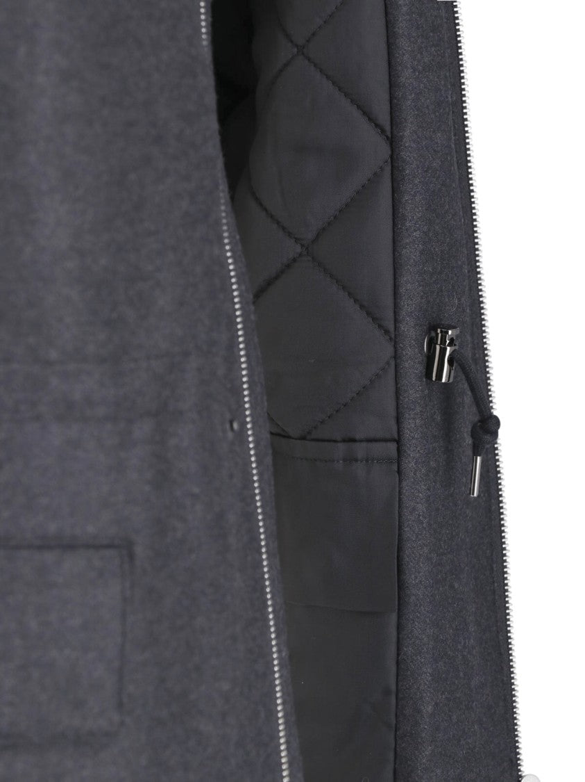 Auralee Black Structured High Collar Jacket