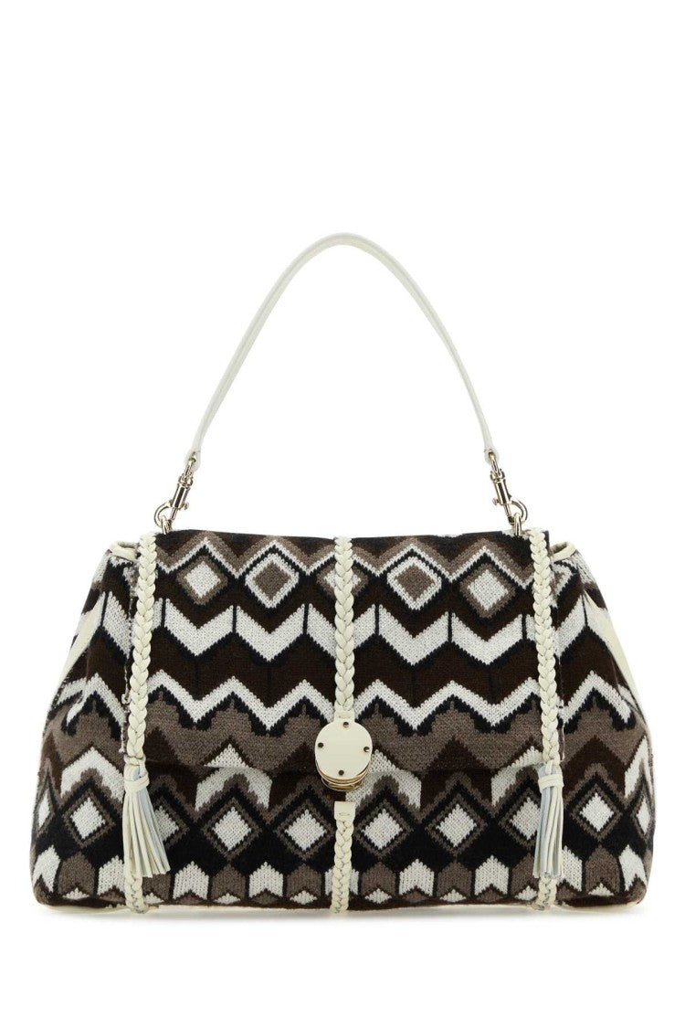 Chloé Embroidered Wool Large Penelope Shoulder Bag