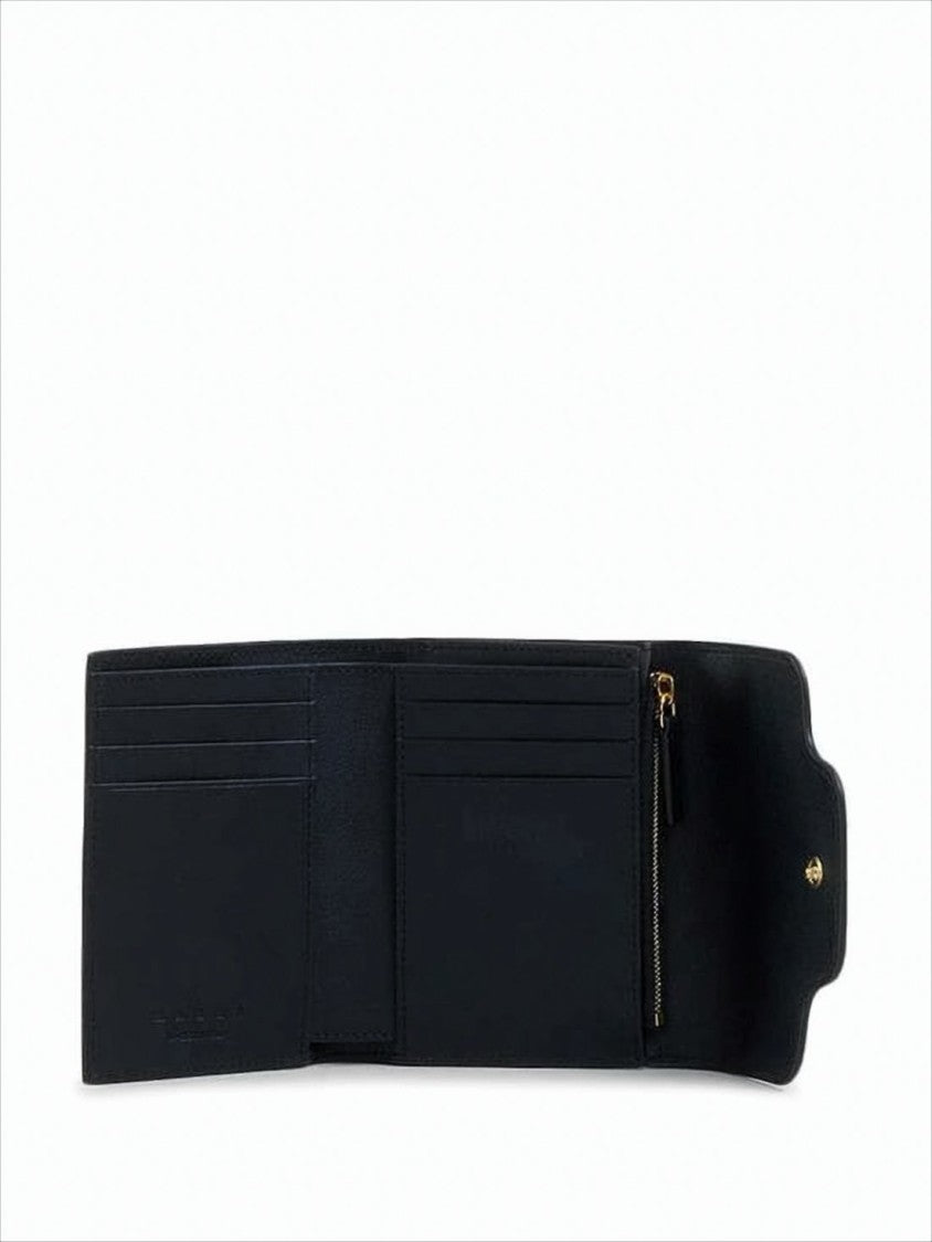 Marni Rectangular Calf Leather Wallet With Gold-Tone Accents
