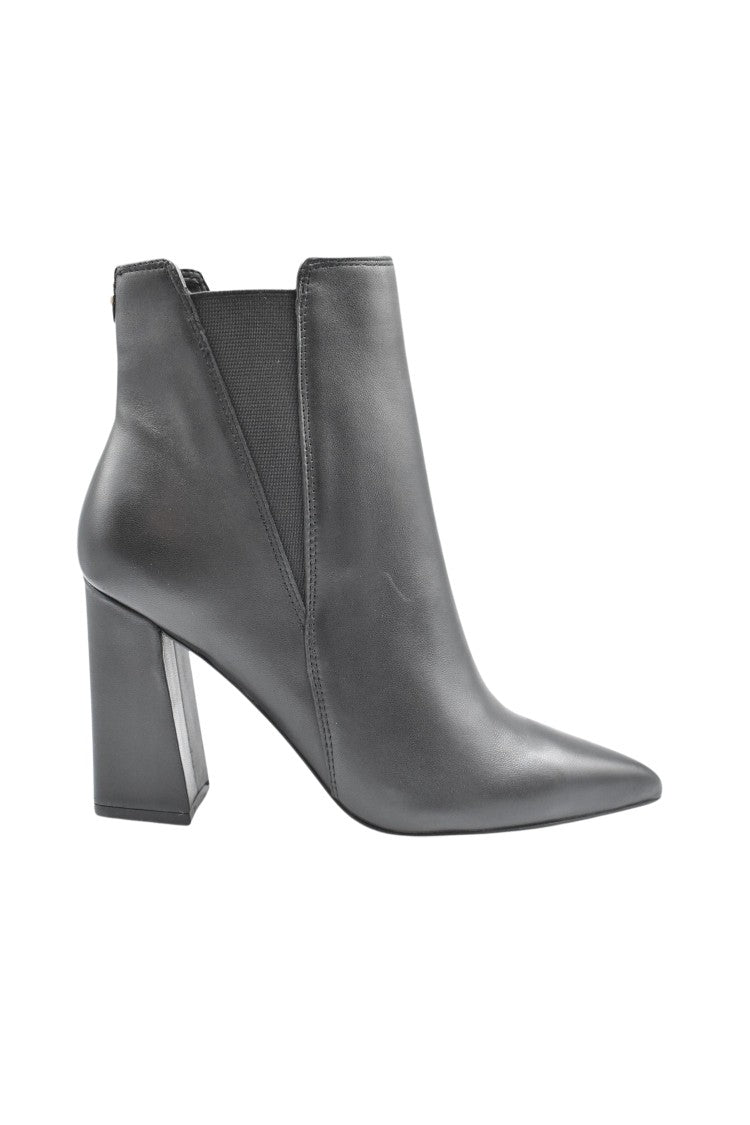 Guess Pointed Toe Ankle Boots With Block Heel And Design