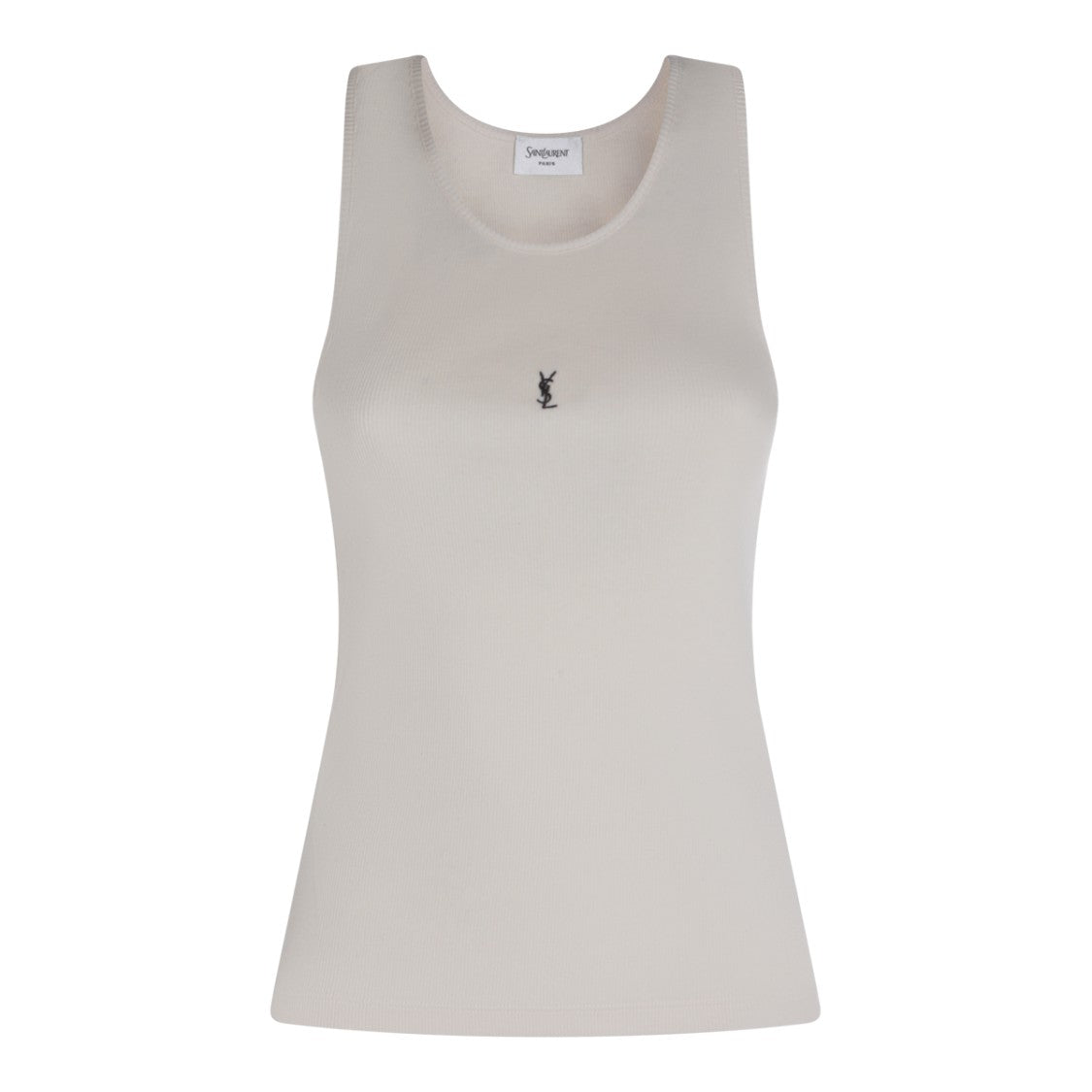 Saint Laurent Natural Cotton Logo Top