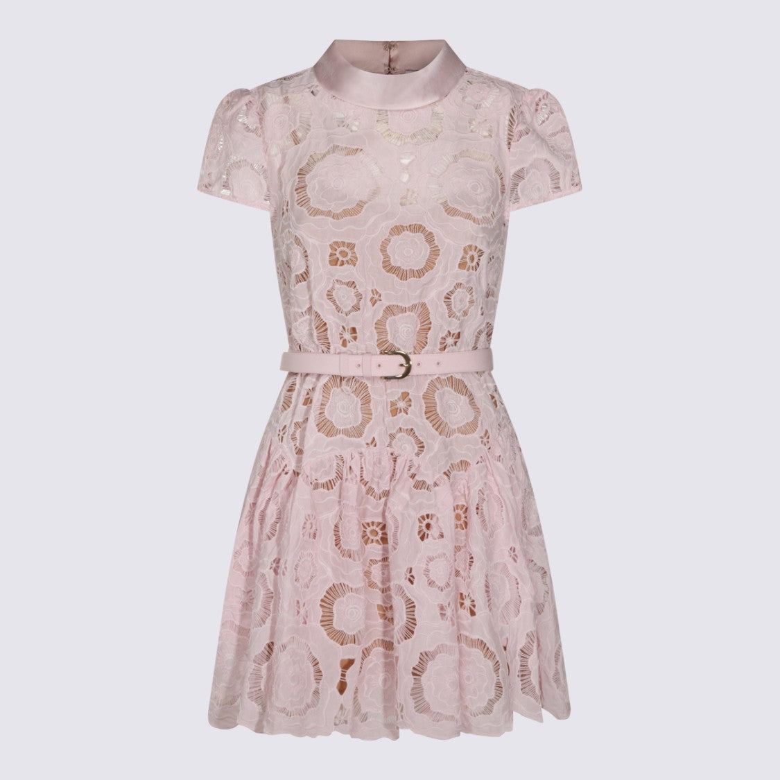 Self-Portrait Pink Sheer Shirt Dress