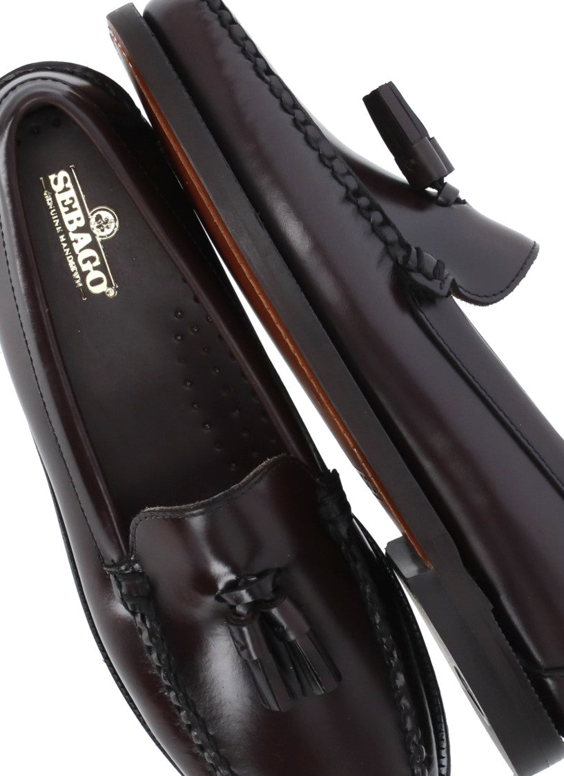 Sebago Dark Burgundy Patent Leather Tasseled Loafers