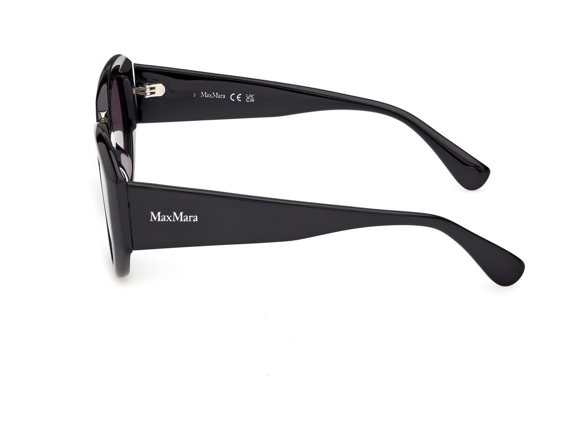Max Mara Glossy Black Mm0198 Oversized Cat-Eye Acetate Sunglasses