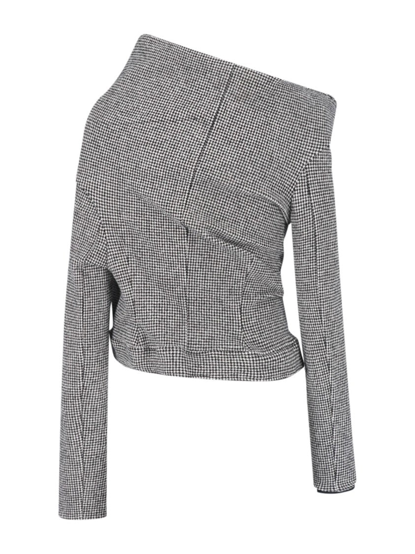 Junya Watanabe Grey Asymmetrical Wide Collar Wool-Blend Jacket