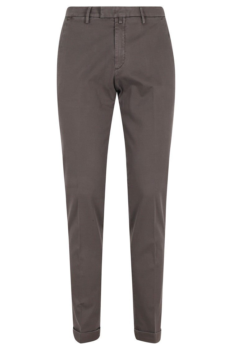 Briglia Brown Tricotina Medium Waist Cotton-Blend Straight-Leg Pants