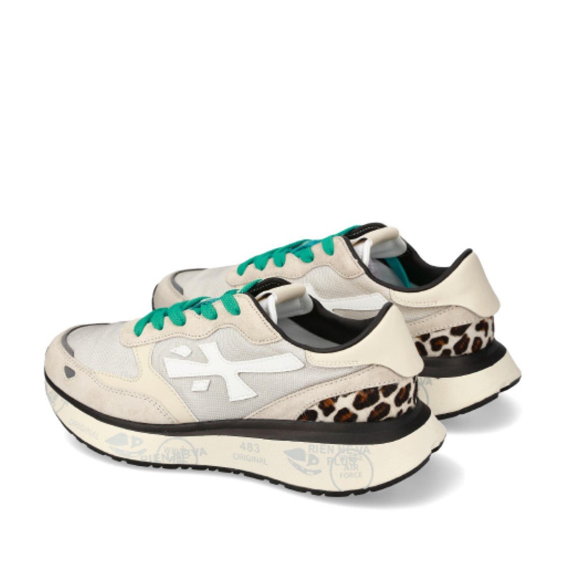 Premiata Lauryn Suede And Technical Fabric Sneakers Butter