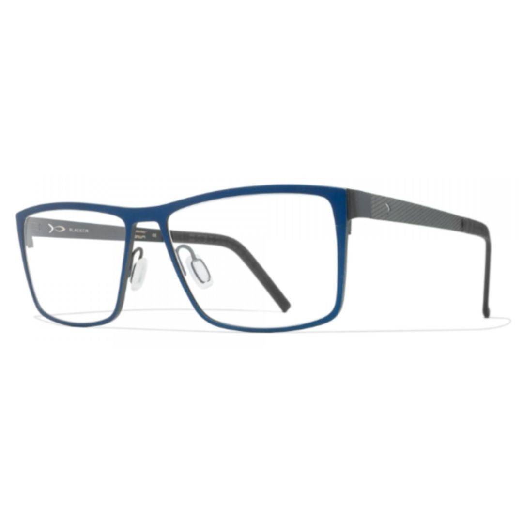 Blackfin Bf865 Nashville Matte Blue Rectangular Frame Eyeglasses With Textured Temples