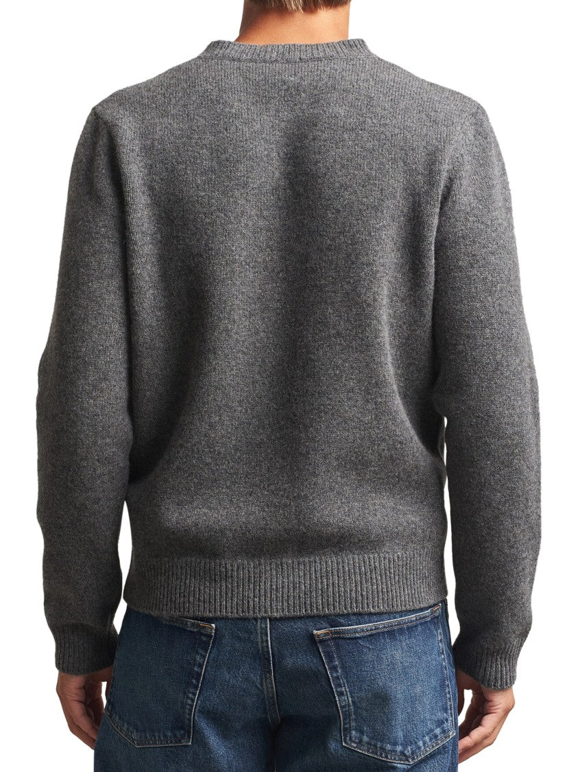 A.P.C. Pull Edmond Textured Logo Crewneck Sweater