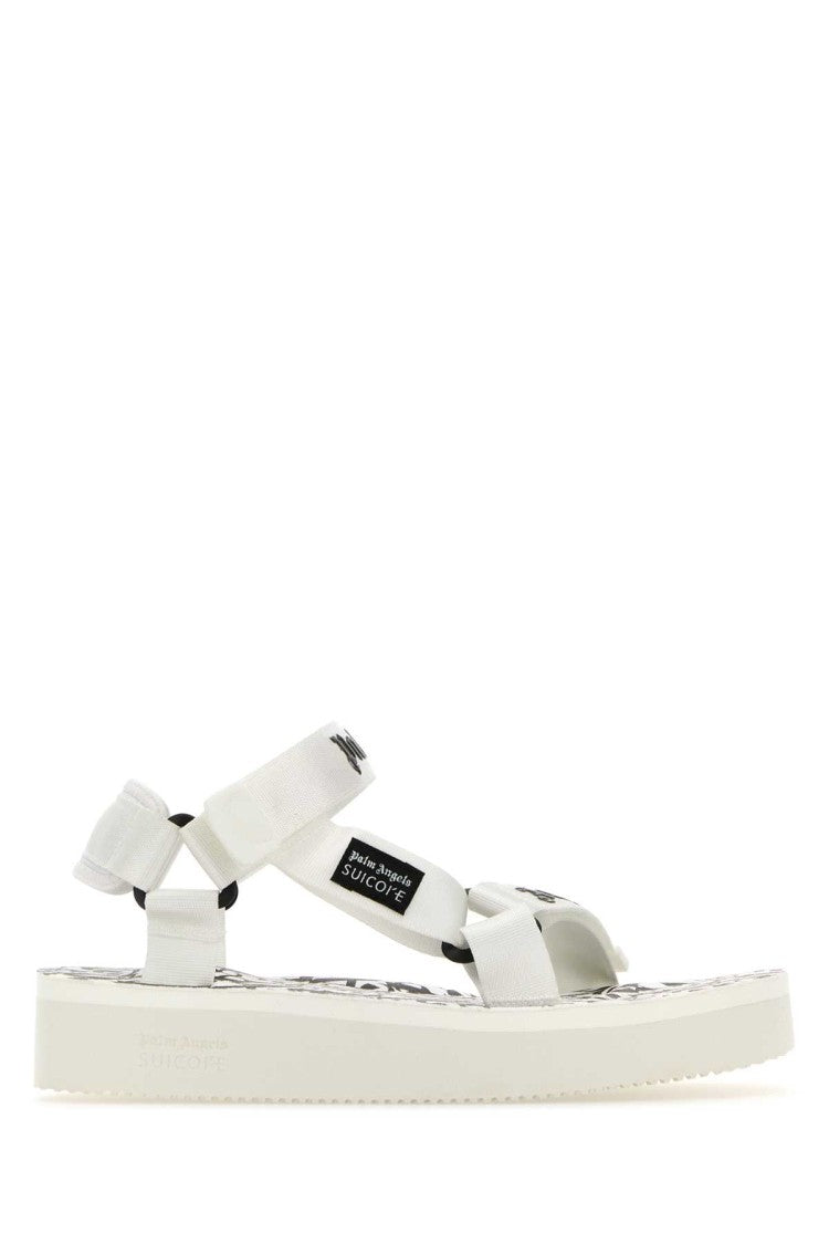 Palm Angels White Fabric Sandals