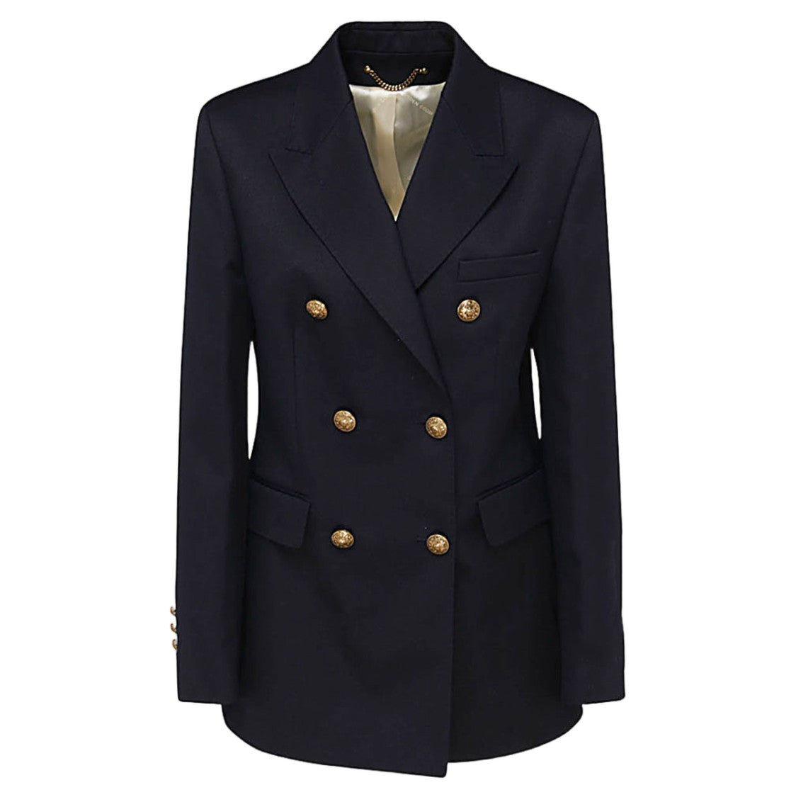 Golden Goose Tailored Blue Blazer With Gold-Tone Accents