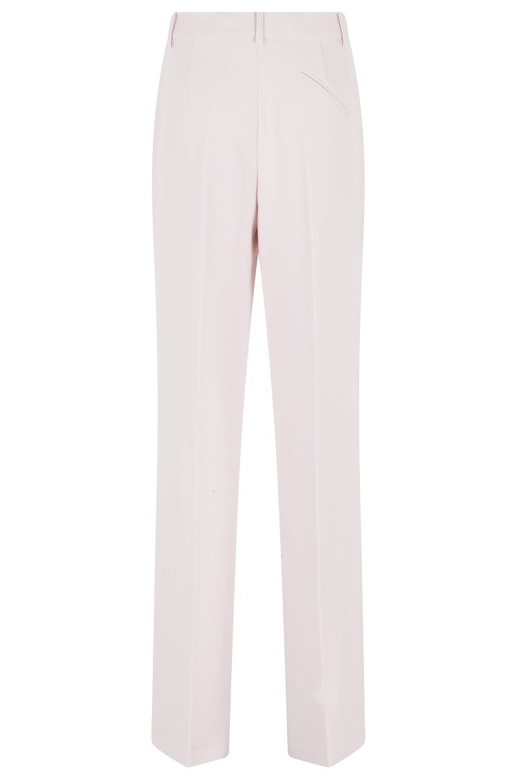 Federica Tosi Pink Straight Cady Belt-Loops Polyester Formal Pants