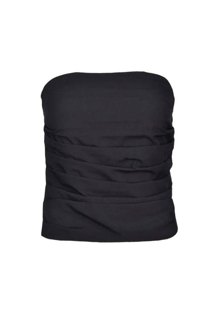 Nine Minutes Linen Top - Black