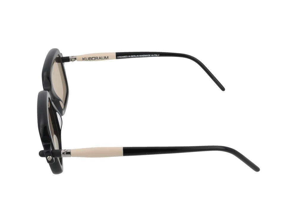 Kuboraum Brown Glossy Front Oversized Square Frame Sunglasses