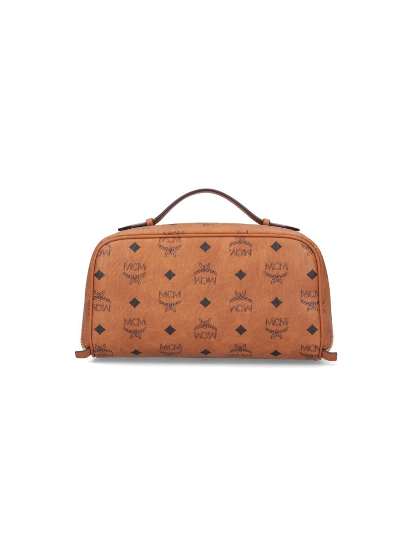 Mcm "Ottomar Toiletry" Pouch Brown