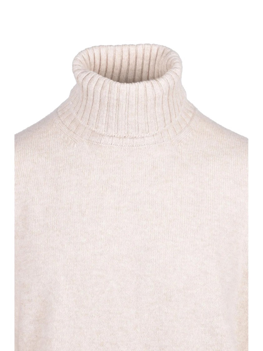 Filippo De Laurentiis Merino Wool And Cashmere Turtleneck With High Ribbed Collar