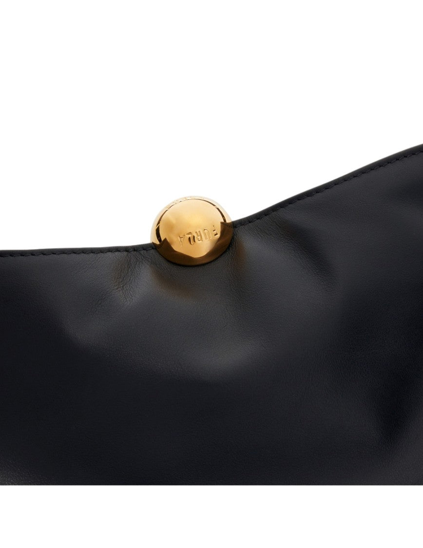 Furla Sfera Soft M Leather Shoulder Bag, Black