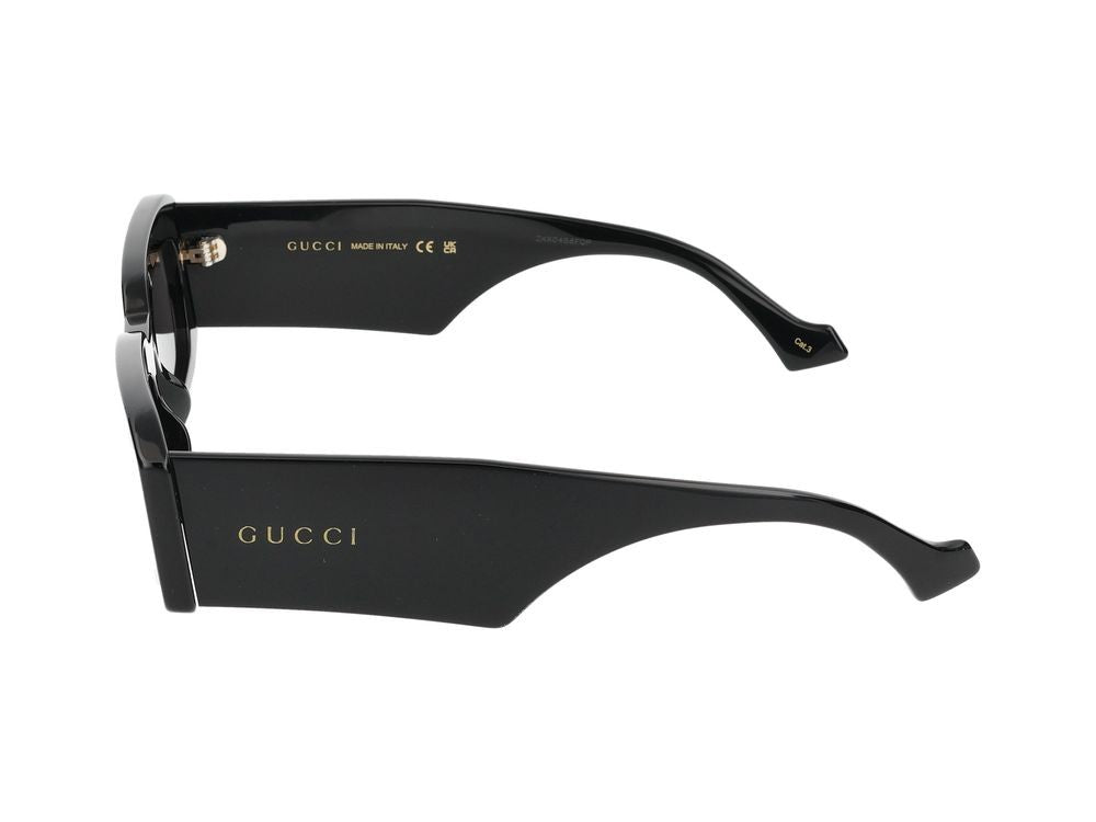 Gucci Black Gg1426s Bold Rectangular Acetate Sunglasses