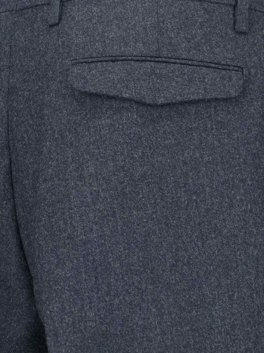 Briglia Medium-Waisted Gray Trousers With Tailored Fit And Pleats