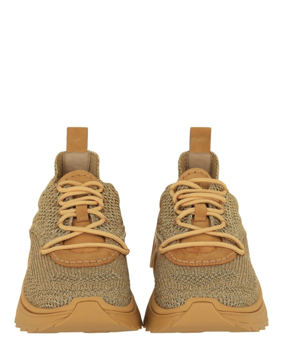 Ferragamo Nima Metallic Knit Sneakers