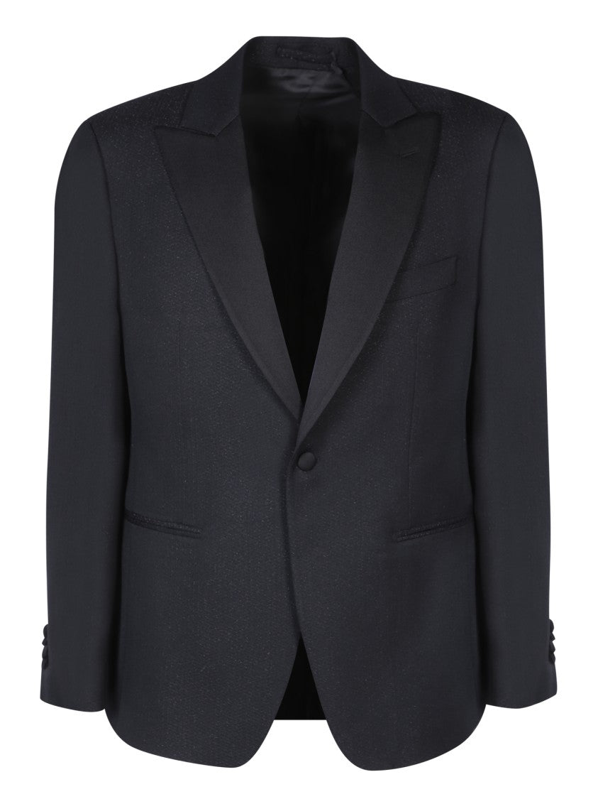 Lardini Black Wool Suit