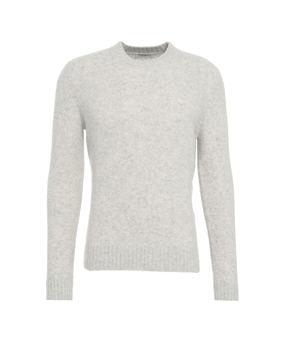 Kangra Heathered Knit Sweater With Classic Round Neck