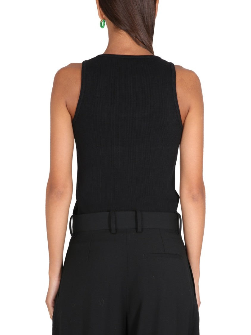 Bottega Veneta Ribbed Slim-Fit Top With Round Neckline