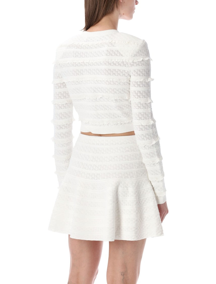 Self-Portrait Pointelle Knit Cardigan