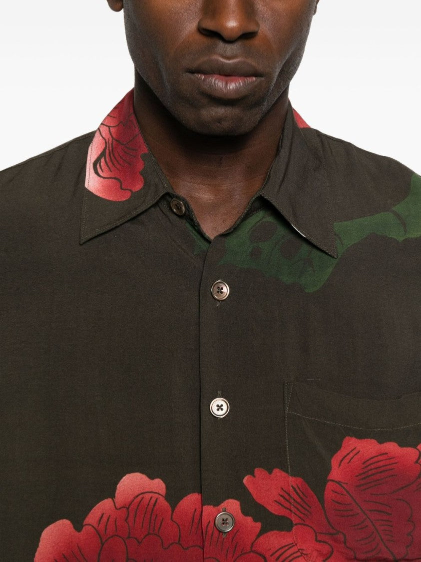 Our Legacy Relaxed Fit Floral Print Long-Sleeve Shirt