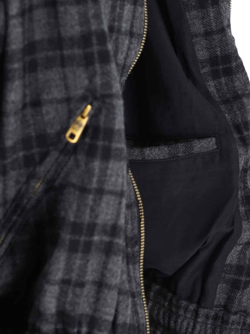 Willy Chavarria Striped Wool Jacket – Grey