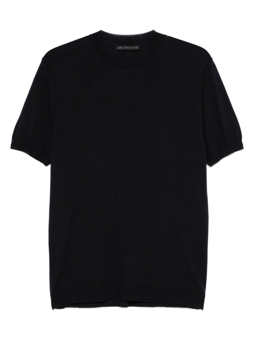 Low Brand Crewneck Short-Sleeved Sweater In Extra-Fine Merino Wool