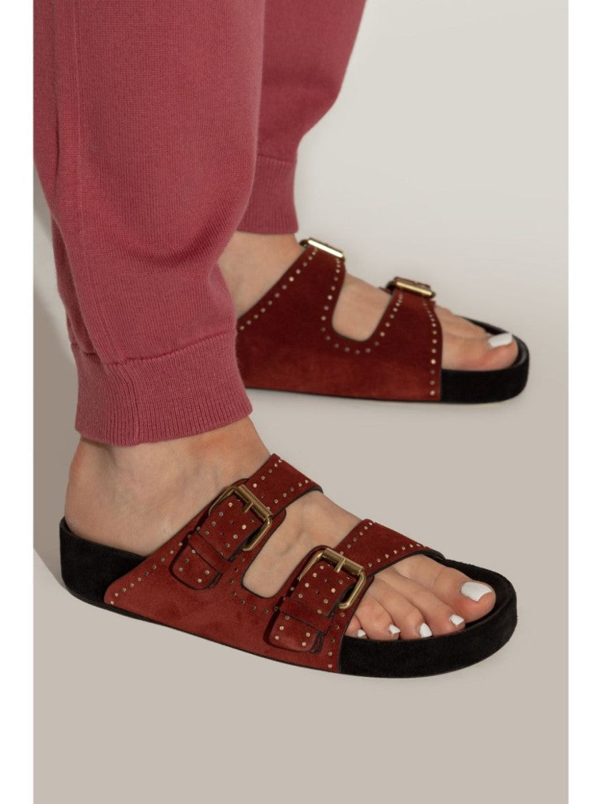 Isabel Marant Burgundy Lennyo Sandals