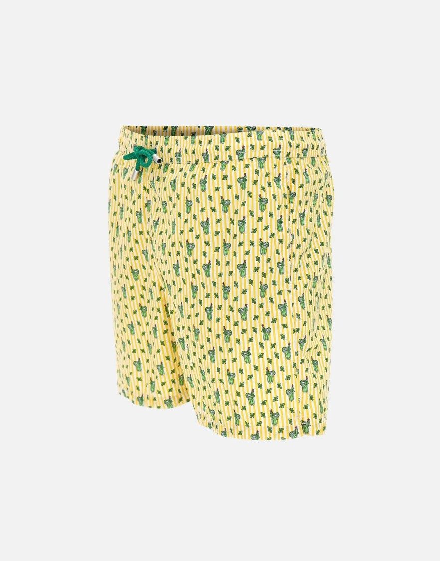 Mc2 Saint Barth Yellow Lighting Micro Stretch Swim Shorts