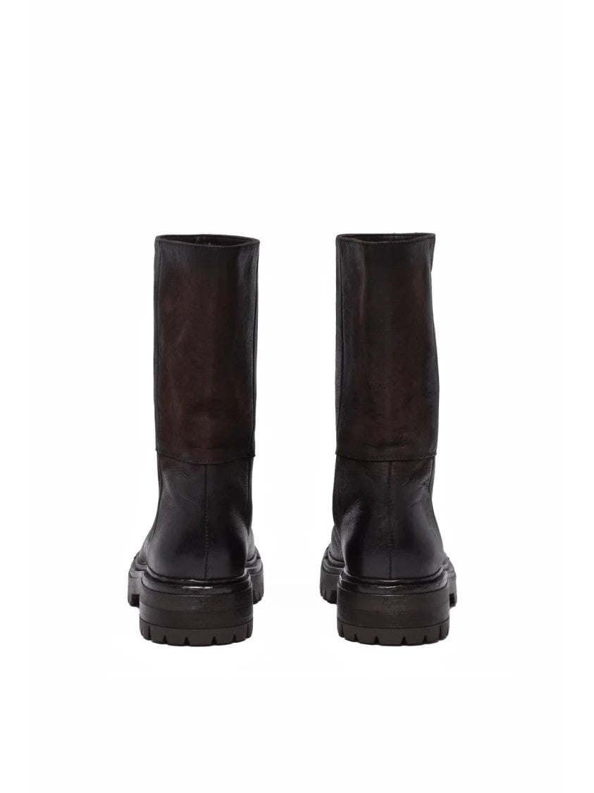 Elena Iachi Brown Suede Block-Heel Ankle Boots