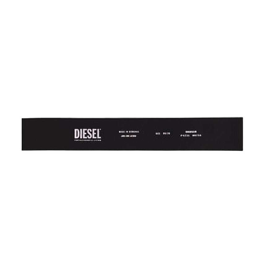 Diesel Textured Black Leather Belt With Oval Buckle