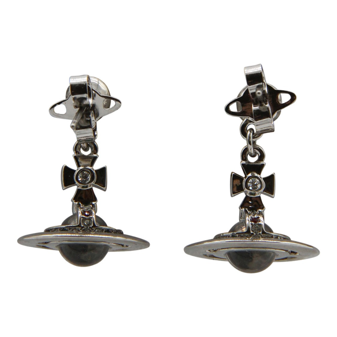 Vivienne Westwood Platinum Brass And Metal Earrings