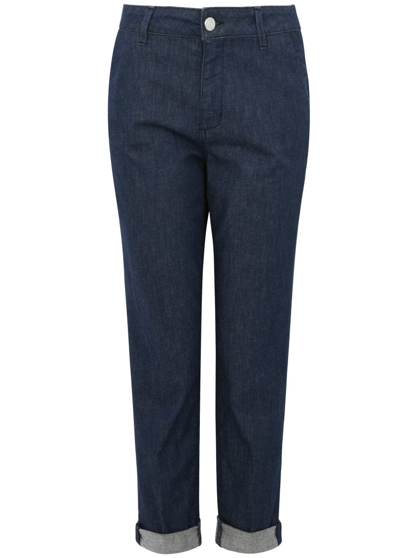 Cigala's Tapered Blue Jeans With Rolled Cuff