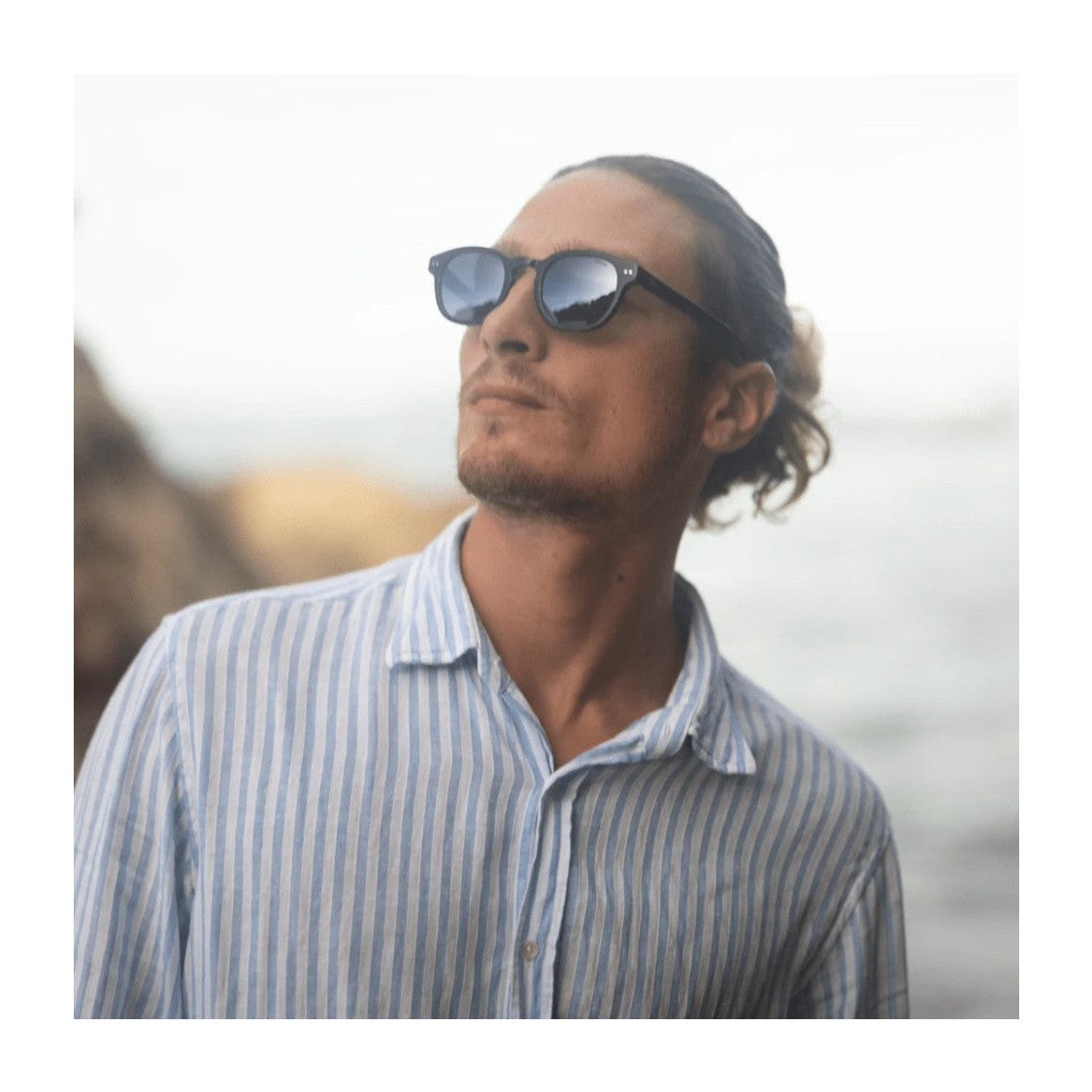 Revo Shiny Black Re1255 Sterling Bio-Acetate Phantos Sunglasses